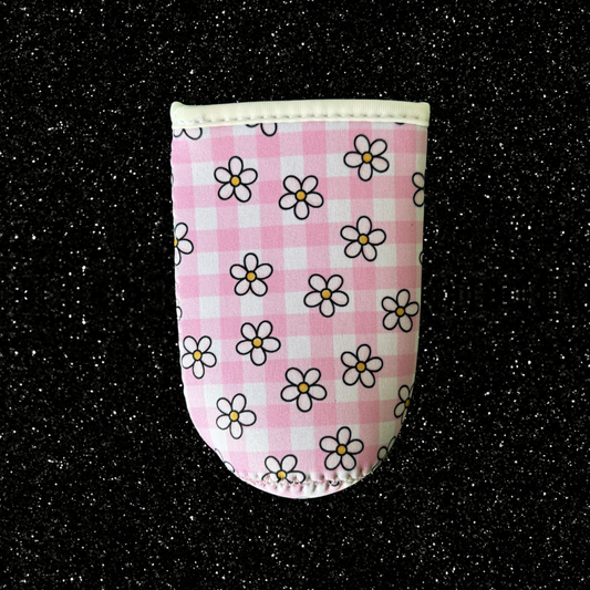 Checkered Floral Slim Cup Sleeve