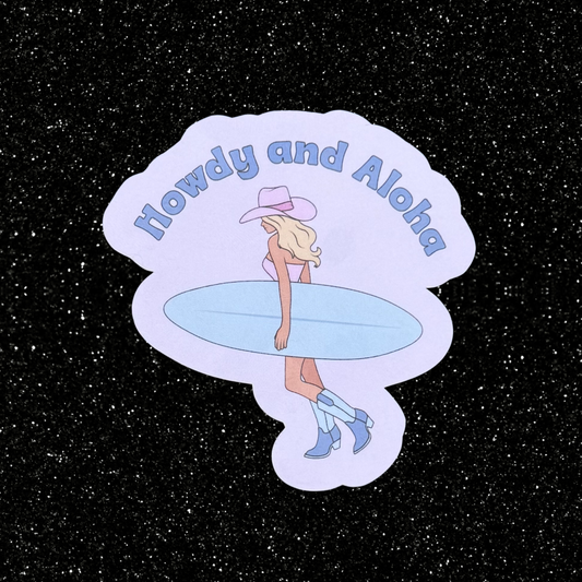 Howdy and Aloha Sticker