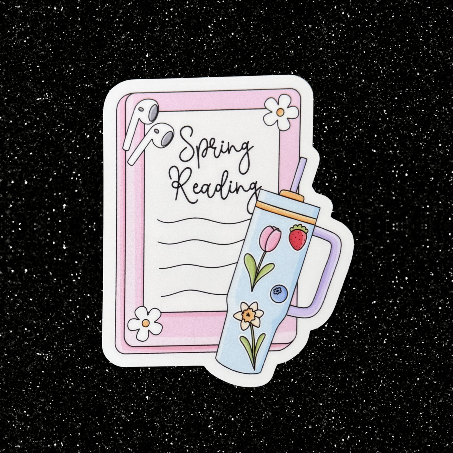 Spring Reading Kindle Sticker